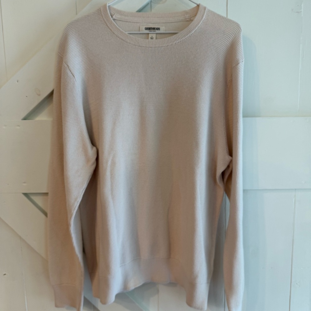 Goodthreads Men's Soft Cotton Thermal Stitch‎ Crewneck Sweater Large Classic
